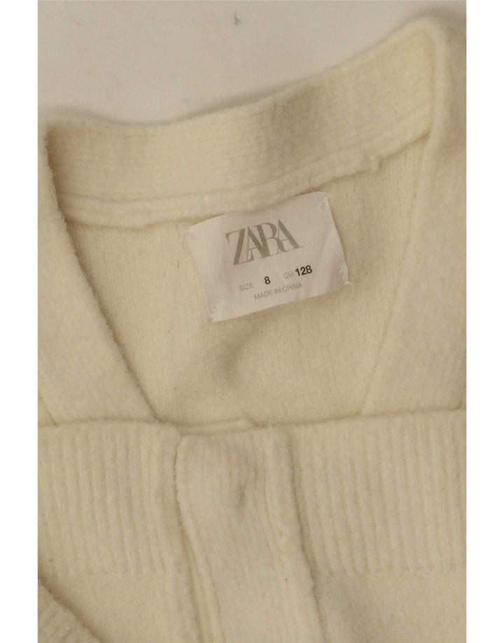 Pulover cardigan pentru fete Zara 7-8 ani alb