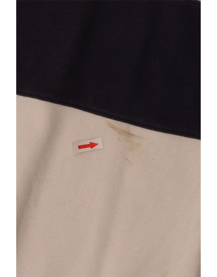 Tricou polo Hackett Rugby pentru bărbați, bumbac colorblock alb mediu