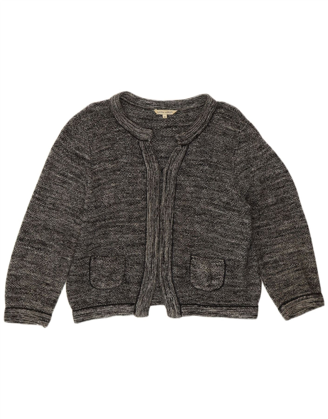 Pulover bolero deschis pentru femei Laura Ashley UK 12, bumbac gri mediu