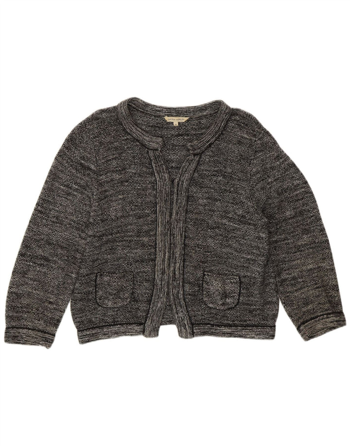 Pulover bolero deschis pentru femei Laura Ashley UK 12, bumbac gri mediu