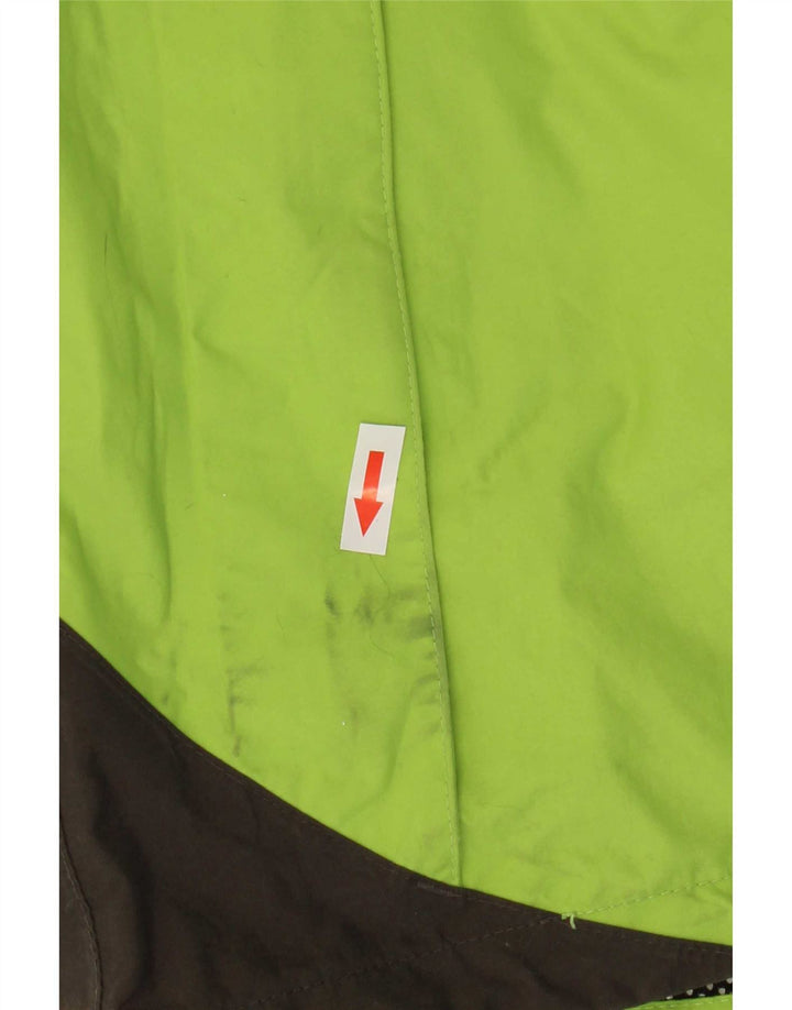 Jack Wolfskin Jachetă de ploaie cu glugă pentru femei UK 12/14 Medium Green Colorblock