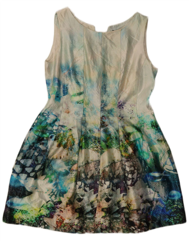 Rochie A-Line Fără mâneci cu model abstract Zara UK 18 XL Multicolor