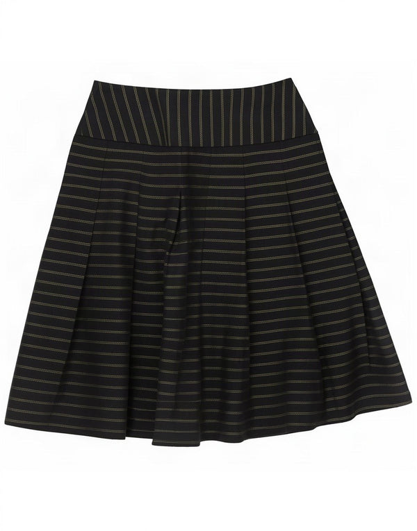 Fustă A-Line Vintage pentru femei US 3 XS W26 Negru cu dungi