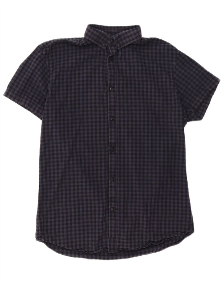 Cămașă Jack & Jones pentru bărbați, cu mânecă scurtă, în formă regulată, mică, albastru marin