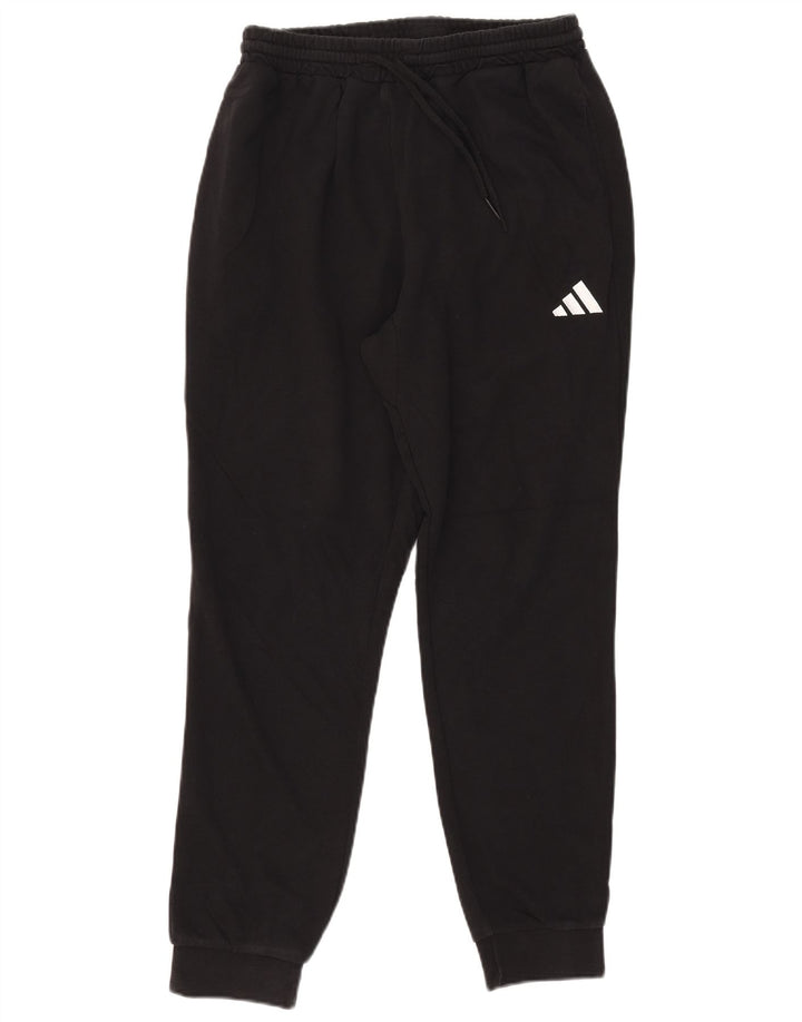 Pantaloni de trening pentru bărbați Adidas Pantaloni de jogging, bumbac mediu negru