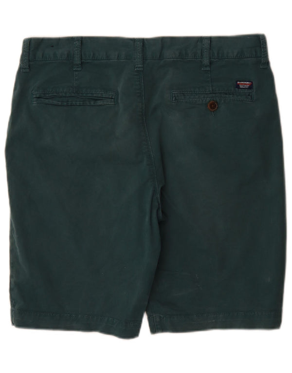 Pantaloni scurți Superdry Regular Chino W32 Bumbac verde mediu pentru bărbați