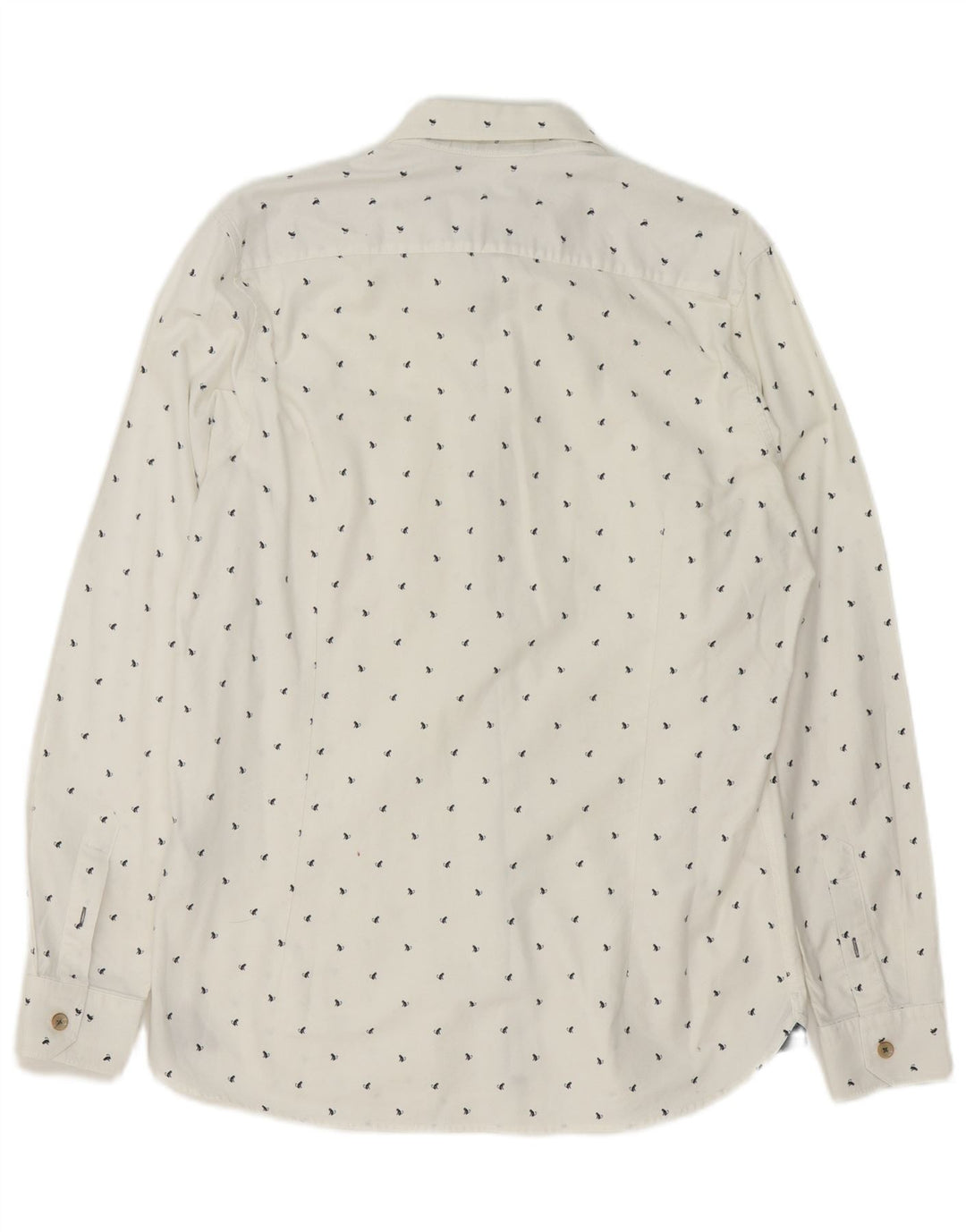 Cămașă pentru bărbați Ted Baker cu model abstract Mărimea 4, bumbac alb mare