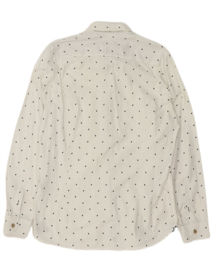 Cămașă pentru bărbați Ted Baker cu model abstract Mărimea 4, bumbac alb mare