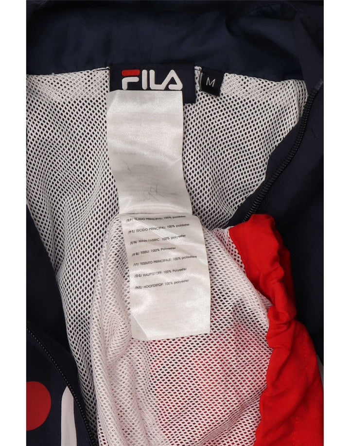 Jachetă de top pentru trening cu glugă grafică Fila pentru bărbați, albastru mediu, color block