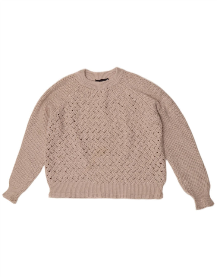 Pulover pentru femei Marks & Spencer Crop Crew Deck Pulover UK 14 Medium Bej