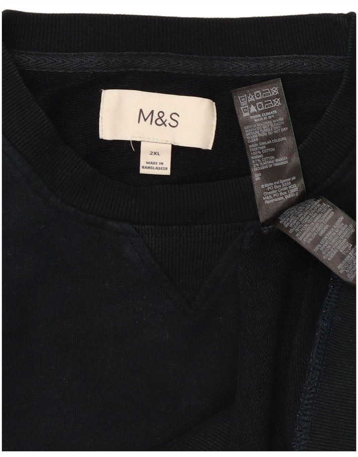 Pulover pentru bărbați Marks & Spencer, 2XL, bumbac bleumarin
