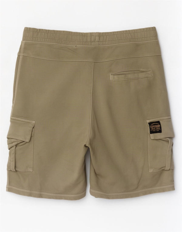 Pantaloni scurți sport cargo Superdry pentru bărbați, bumbac mediu kaki