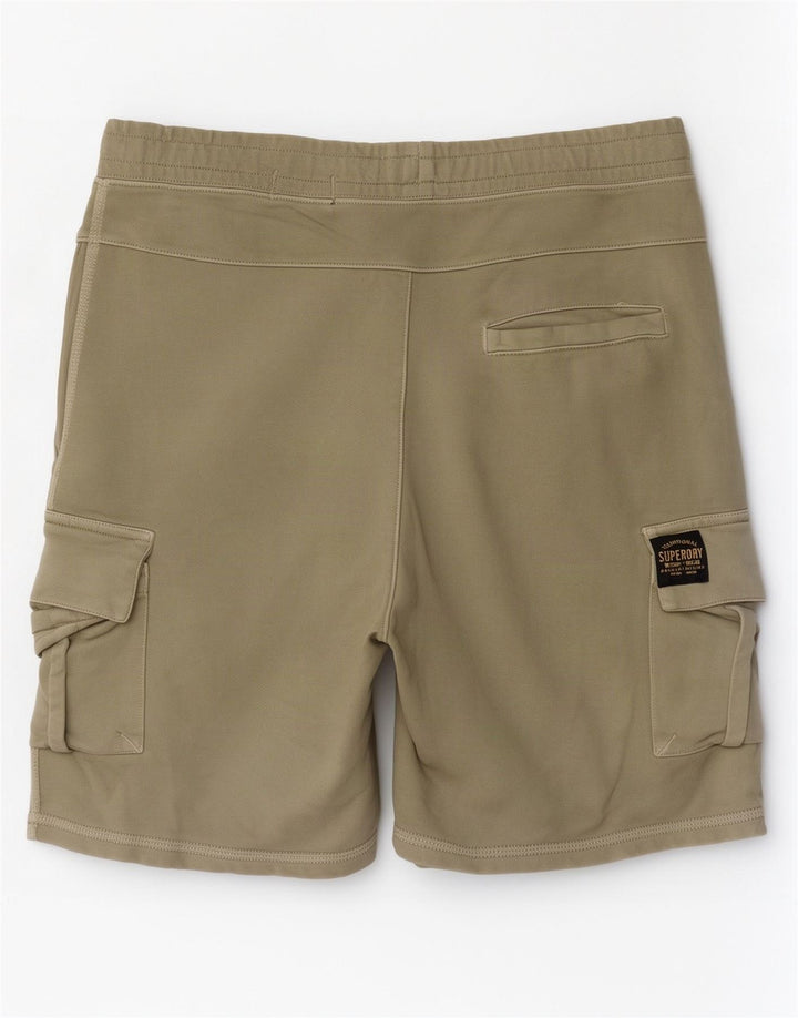 Pantaloni scurți sport cargo Superdry pentru bărbați, bumbac mediu kaki