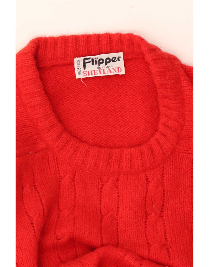 Pulover pentru bărbați Flipper cu gât roșu, lână mică