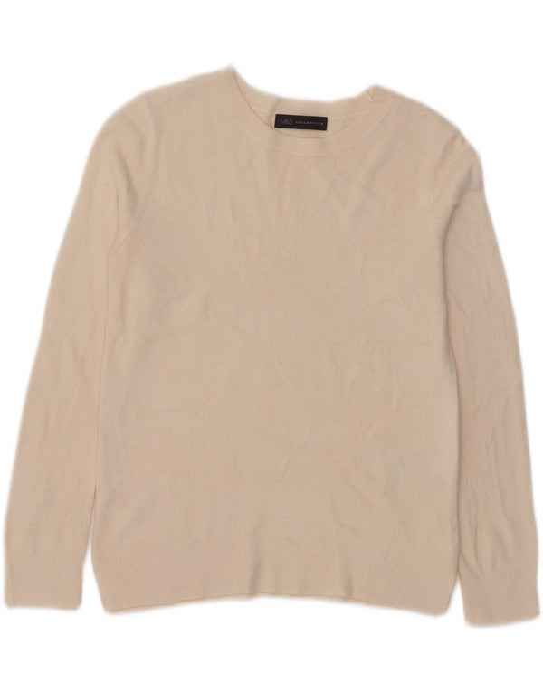Pulover pentru femei Marks & Spencer cu decolteu rotund UK 10 Mic Bej Acrilic