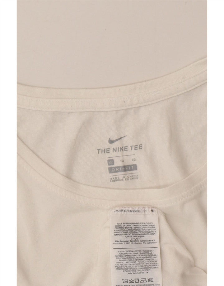 Vestă grafică Nike Dri Fit pentru bărbați, bumbac alb mediu