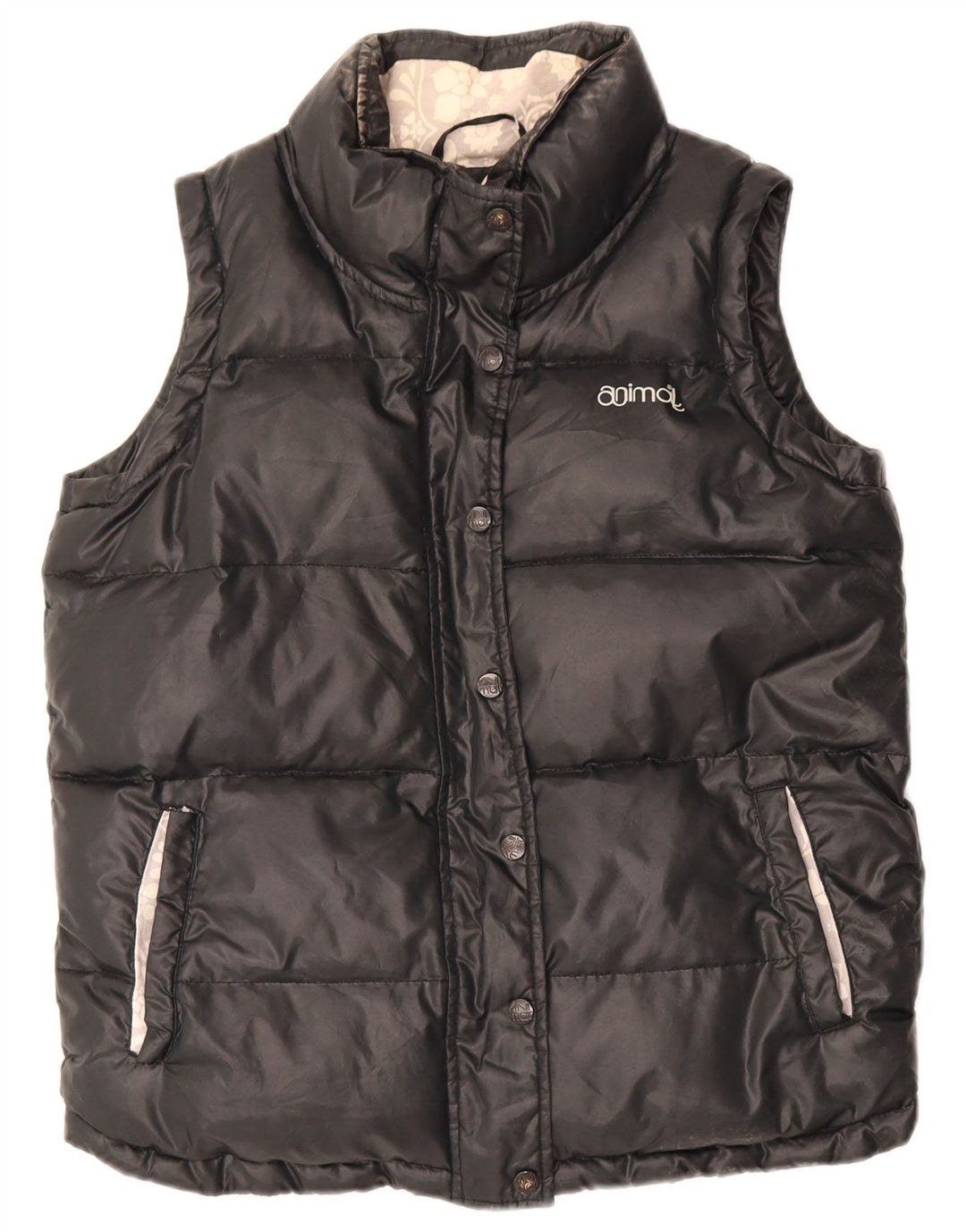 Gilet capitonat supradimensionat pentru femei Animal UK 10 Poliester negru mic