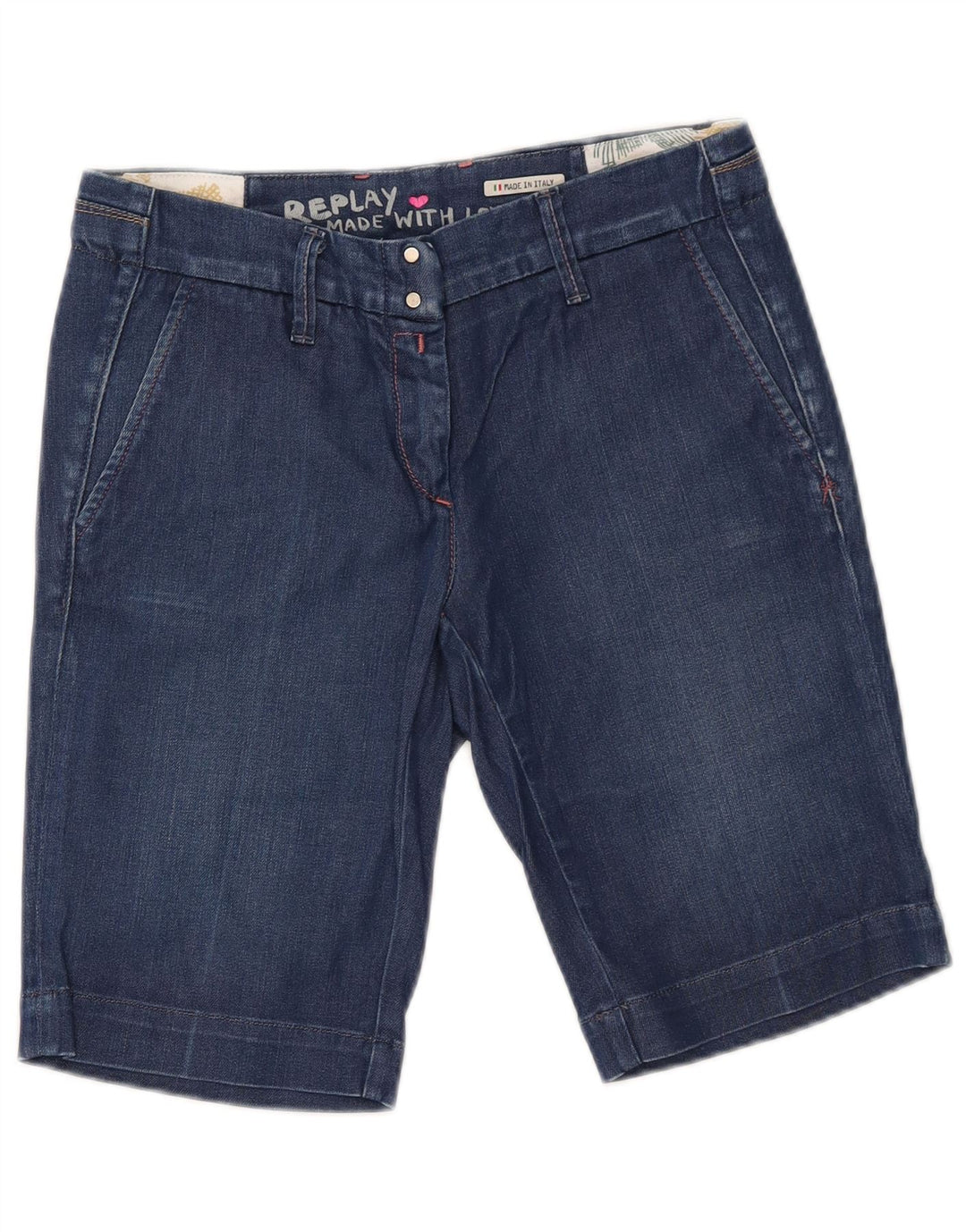 Pantaloni scurți din denim REPLAY W27 Small Blue Bumbac