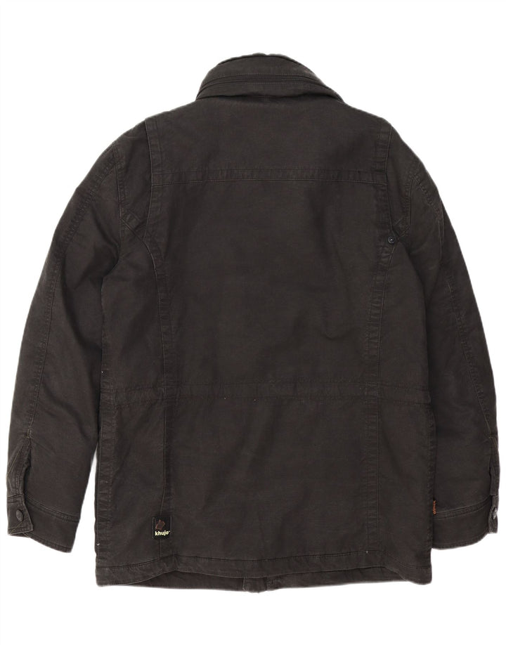 KHUJO Mens Military Jacket UK 40 Large Black Cotton