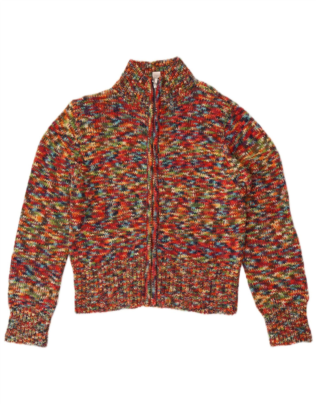 Pulover cardigan pentru femei Rainbow Marea Britanie 10/12 Mediu Multicolore cu pete