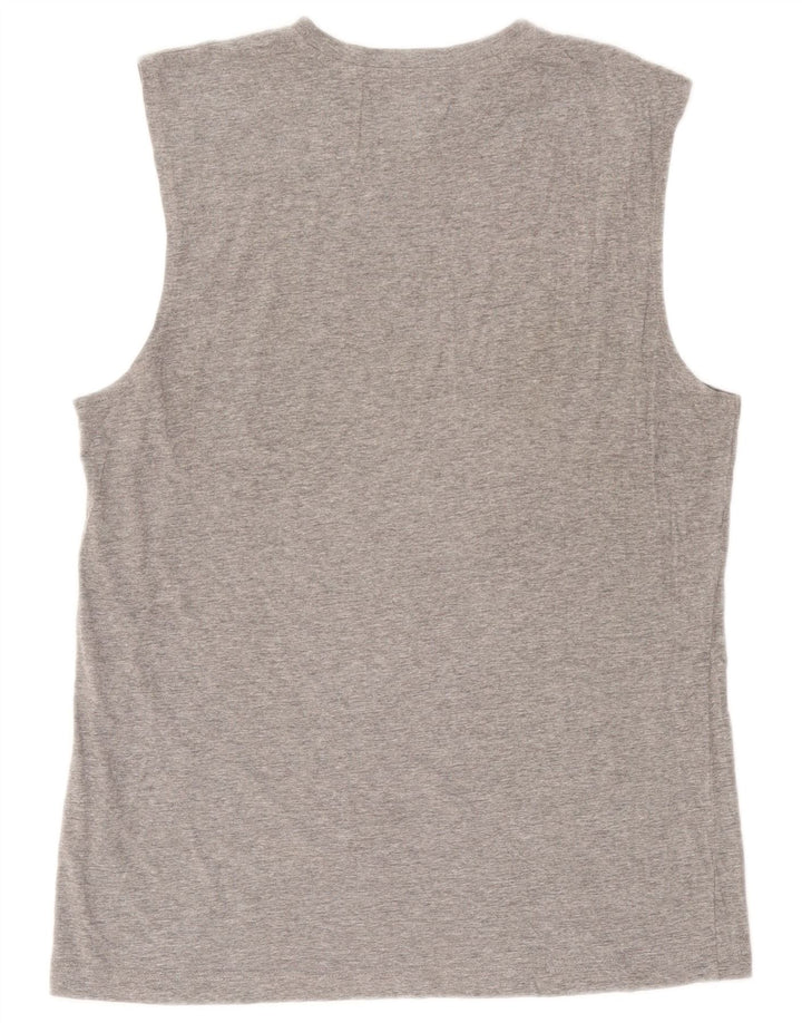 Top cu vestă grafică pentru bărbați Kappa XL bumbac gri