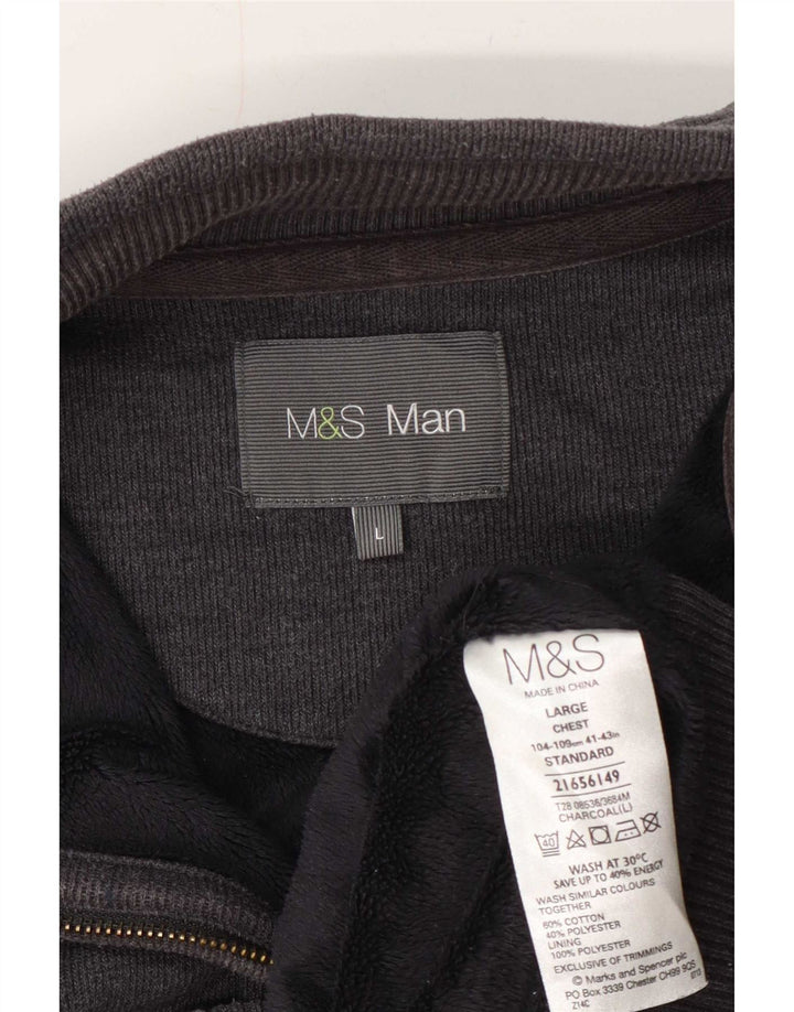 Jachetă de trening pentru bărbați Marks & Spencer, mare, gri, bumbac
