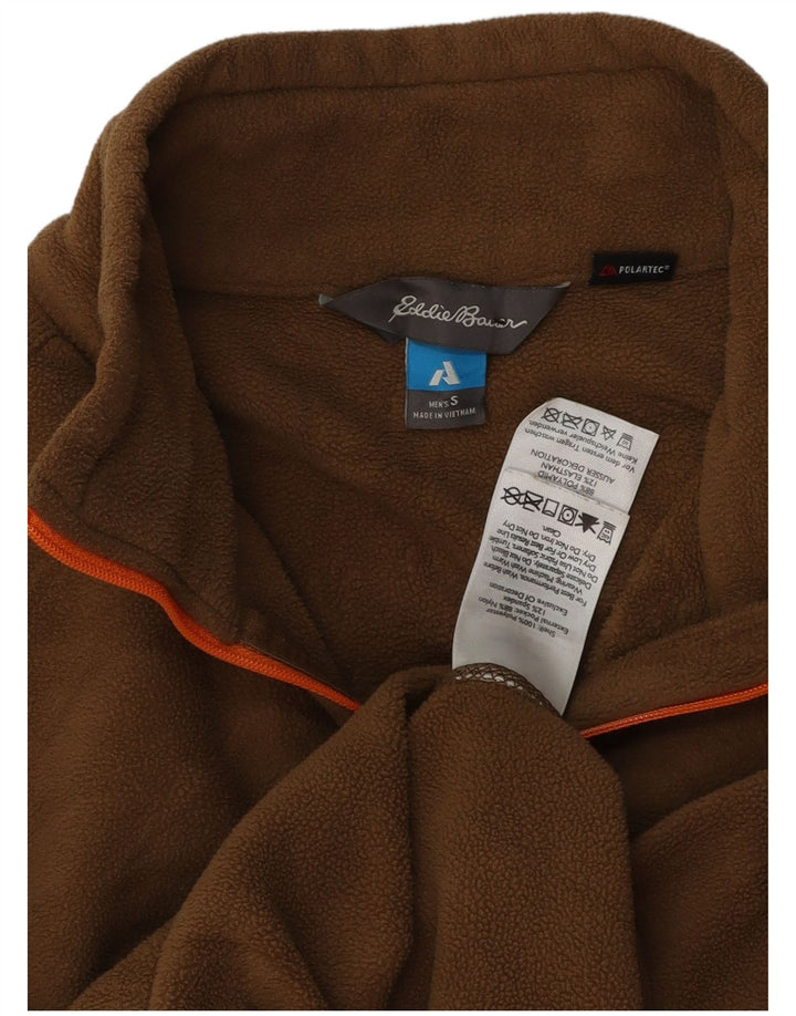 Eddie Bauer Pulover Polartec pentru bărbați, cu fermoar și gât, poliester, bej mic