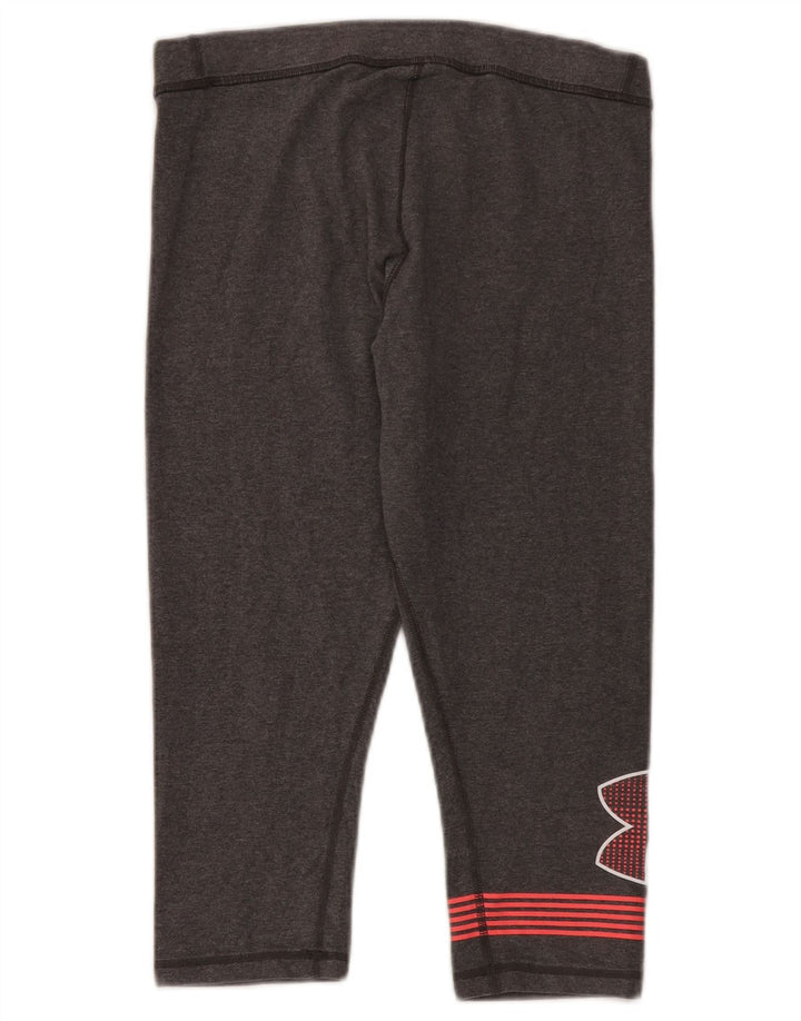 Leggings Capri grafic Under Armour pentru femei UK 14, bumbac gri mediu