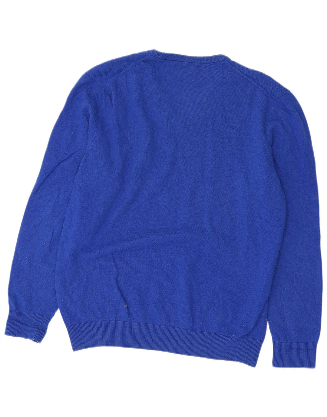 Pulover pentru bărbați Lacoste cu decolteu în V, mărime 6 XL, lână virgină albastră