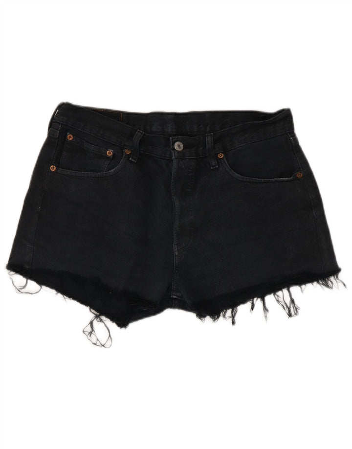 Pantaloni scurți din blugi pentru femei Levi's W33 bumbac bleumarin mediu