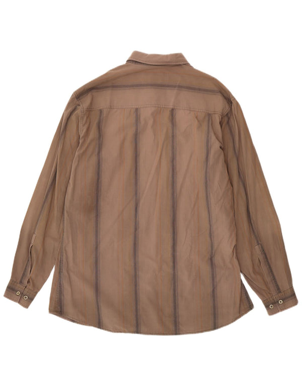 Cămașă pentru bărbați Marlboro Classics 2XL, bumbac cu dungi maro