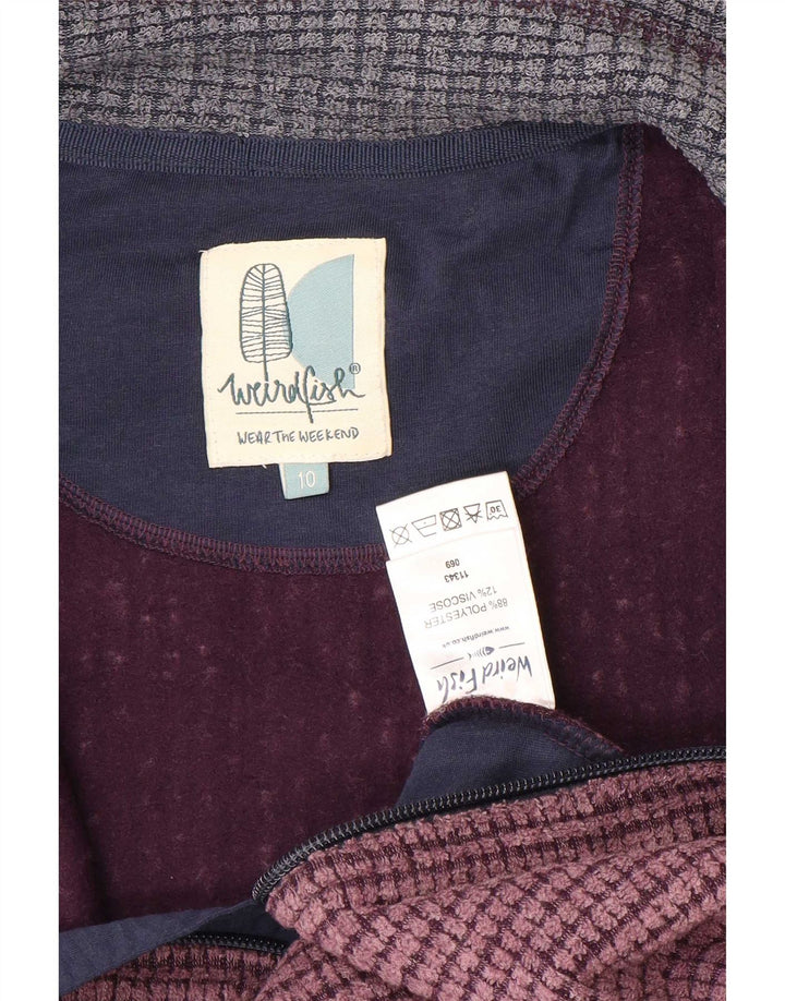 Jachetă pentru femei Weird Fish oversized fleece UK 10 Small Burgundy Poliester