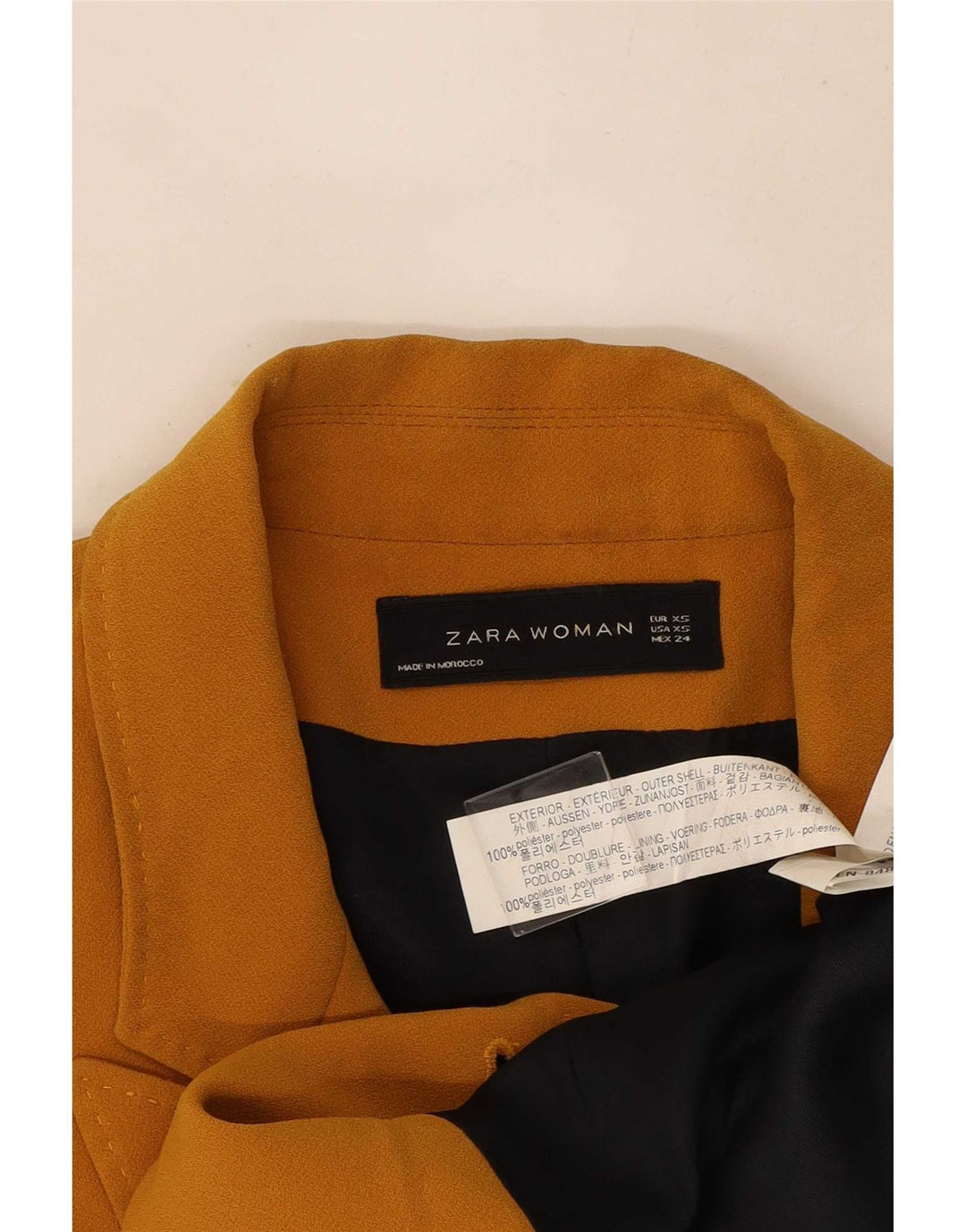 Palton supradimensionat pentru femei Zara UK 6 XS Galben poliester