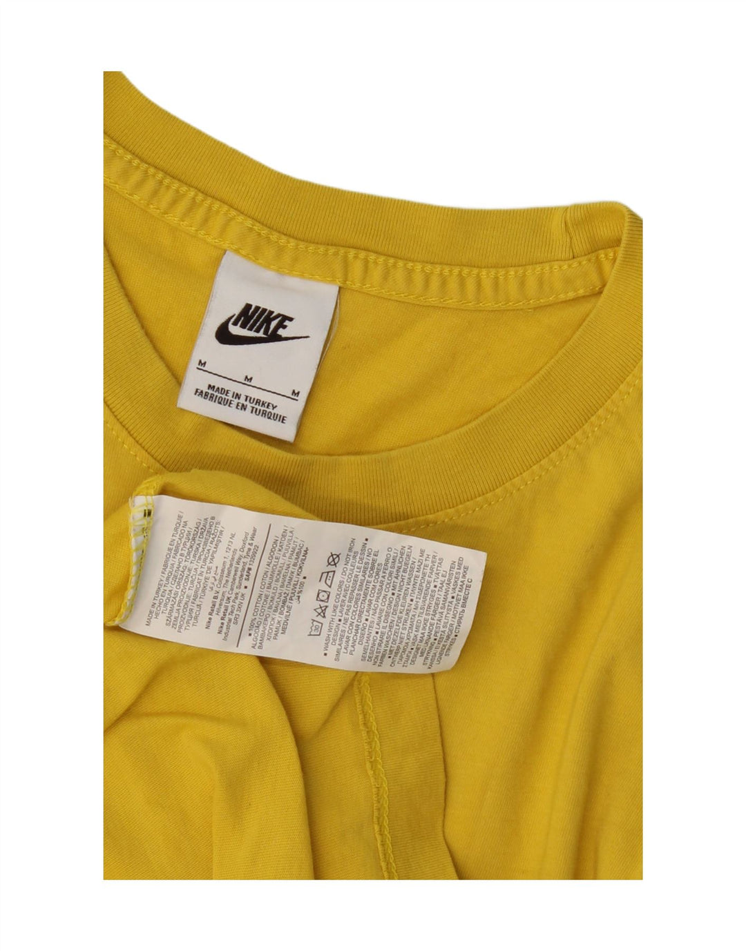 NIKE Mens Graphic T-Shirt Top Medium Yellow Cotton Vintage Nike and Second-Hand Nike from Messina Hembry 