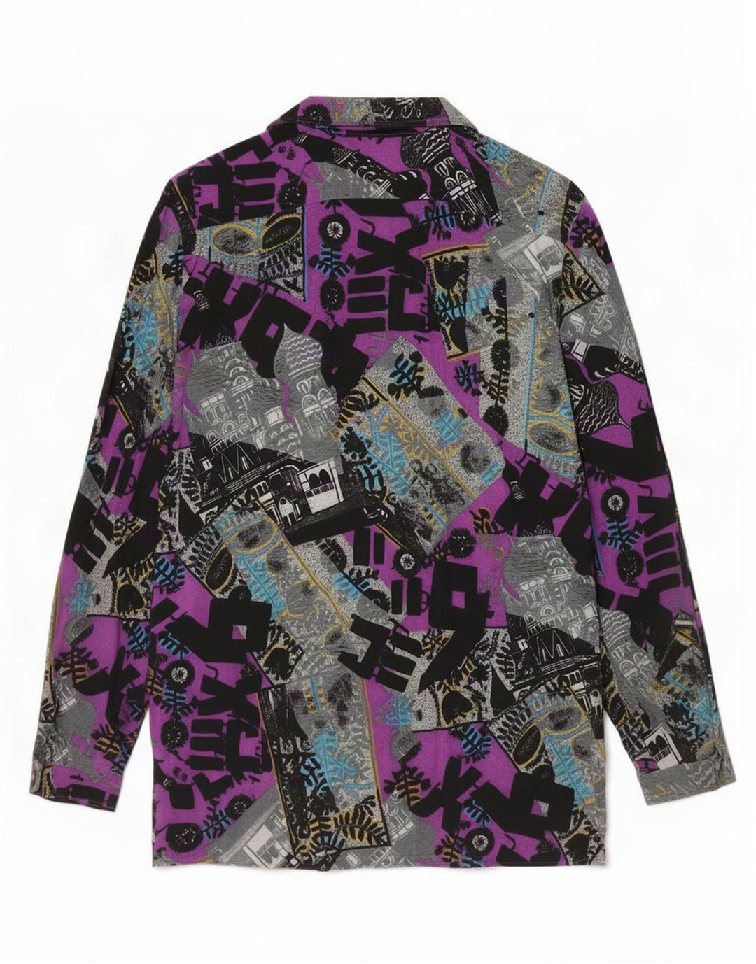 Cămașă Vintage pentru femei cu model abstract UK 14 Medium Multicolor