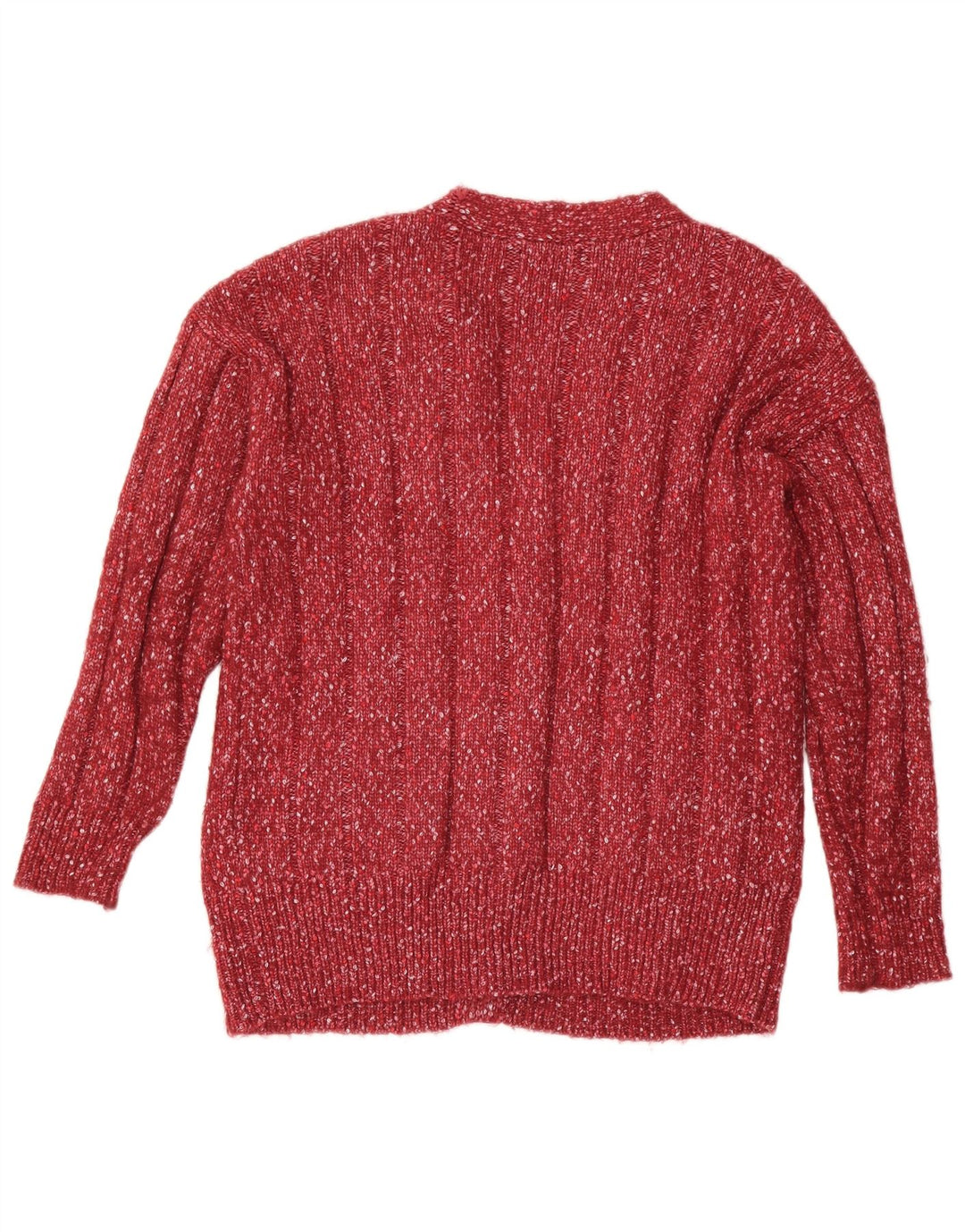 Pulover cardigan supradimensionat pentru femei Marks & Spencer UK 14 Medium Red Flecked