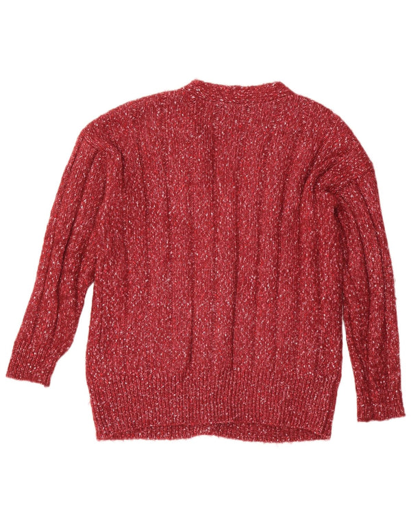 Pulover cardigan supradimensionat pentru femei Marks & Spencer UK 14 Medium Red Flecked