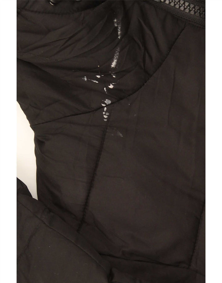 Jachetă căptușită cu glugă Superdry pentru femei UK 14 Poliester negru mare