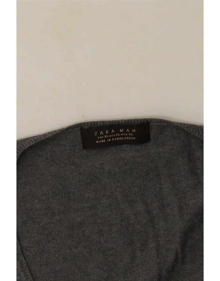 Pulover pentru bărbați Zara, cu decolteu în V, XL, gri