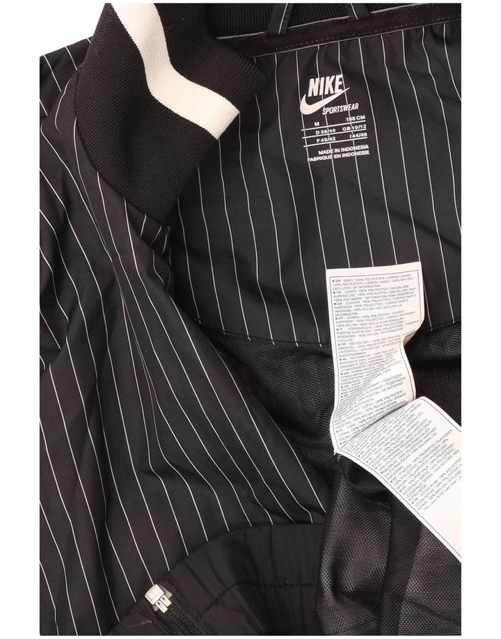 Jachetă de top pentru trening Nike pentru femei UK 10/12 Poliester cu dungi negre medii