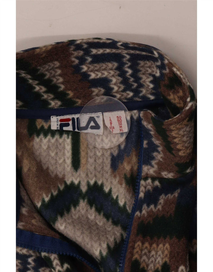 Pulover Fila Bărbați Loose Fit Fleece IT 50 Mediu Multicolor Geometric