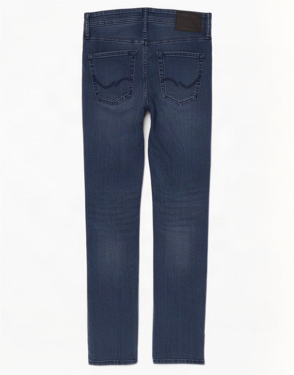 Blugi Jack & Jones GLENN Slim pentru bărbați W29 L30 bumbac bleumarin