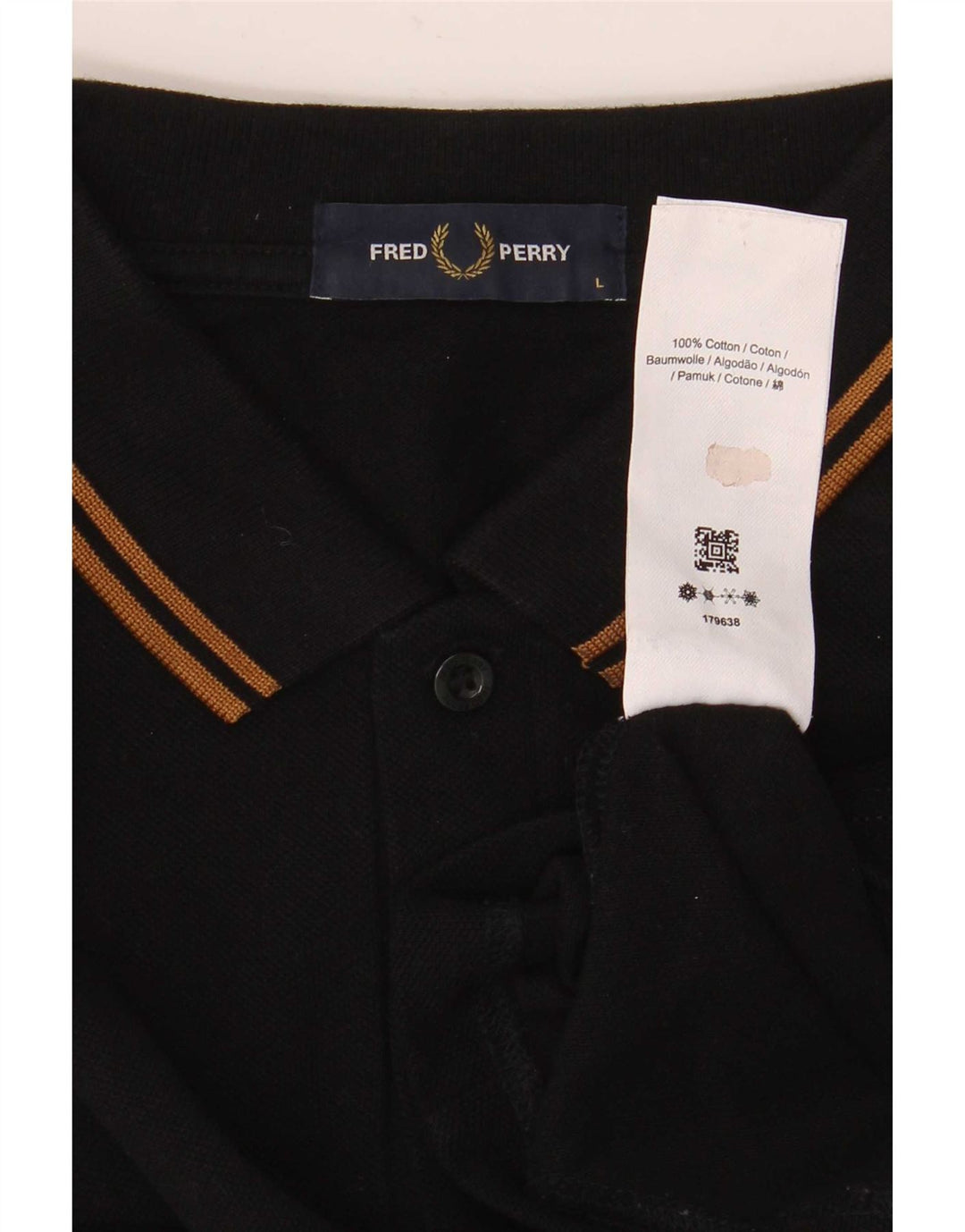 Fred Perry Polo pentru bărbați, mare, negru, bumbac