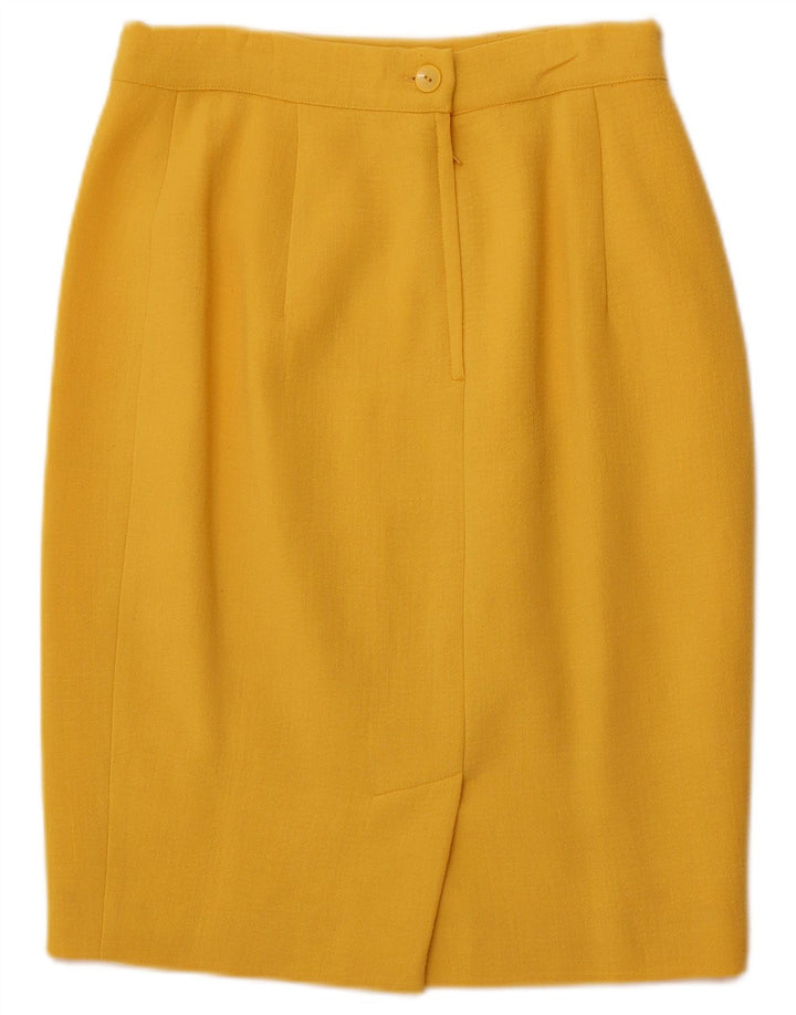 Set fuste 2 piese pentru femei VINTAGE 4 nasturi IT 44 Medium W26 Lână galbenă