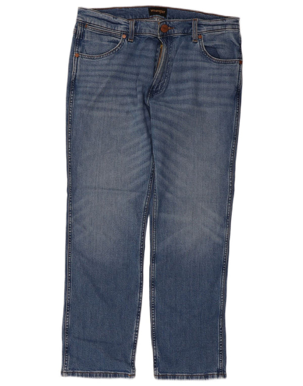 Blugi drepți Wrangler Greensboro pentru bărbați W34 L30, bumbac albastru