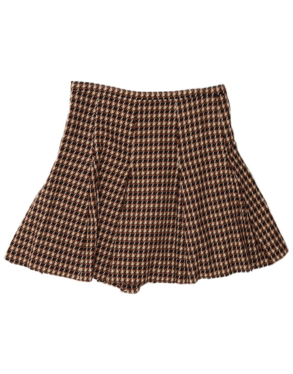 i Blues Pantaloni scurti pentru damă UK 8 Small W27 Brown Check Wool