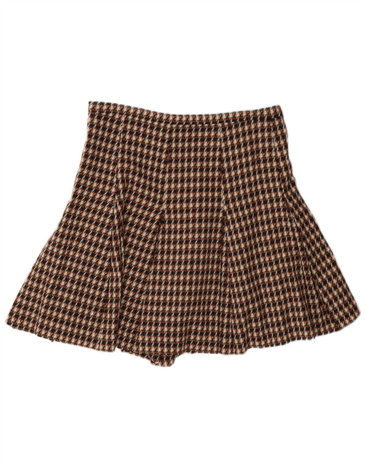 i Blues Pantaloni scurti pentru damă UK 8 Small W27 Brown Check Wool