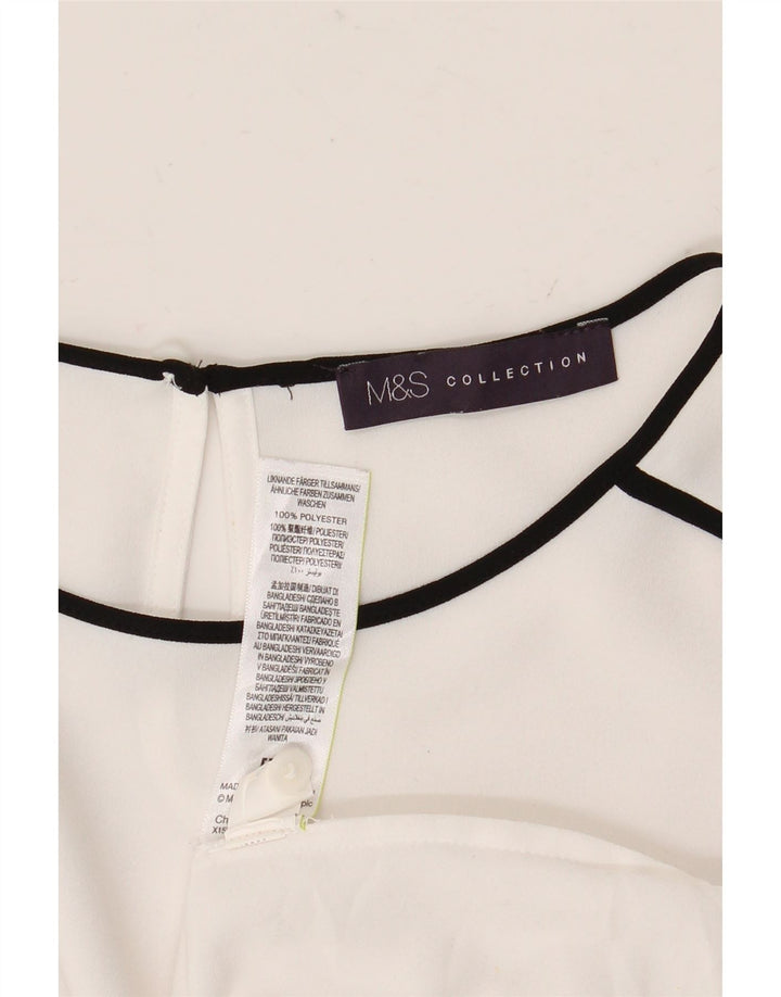 Bluză cu mânecă lungă pentru femei Marks & Spencer UK 12 Poliester alb mediu