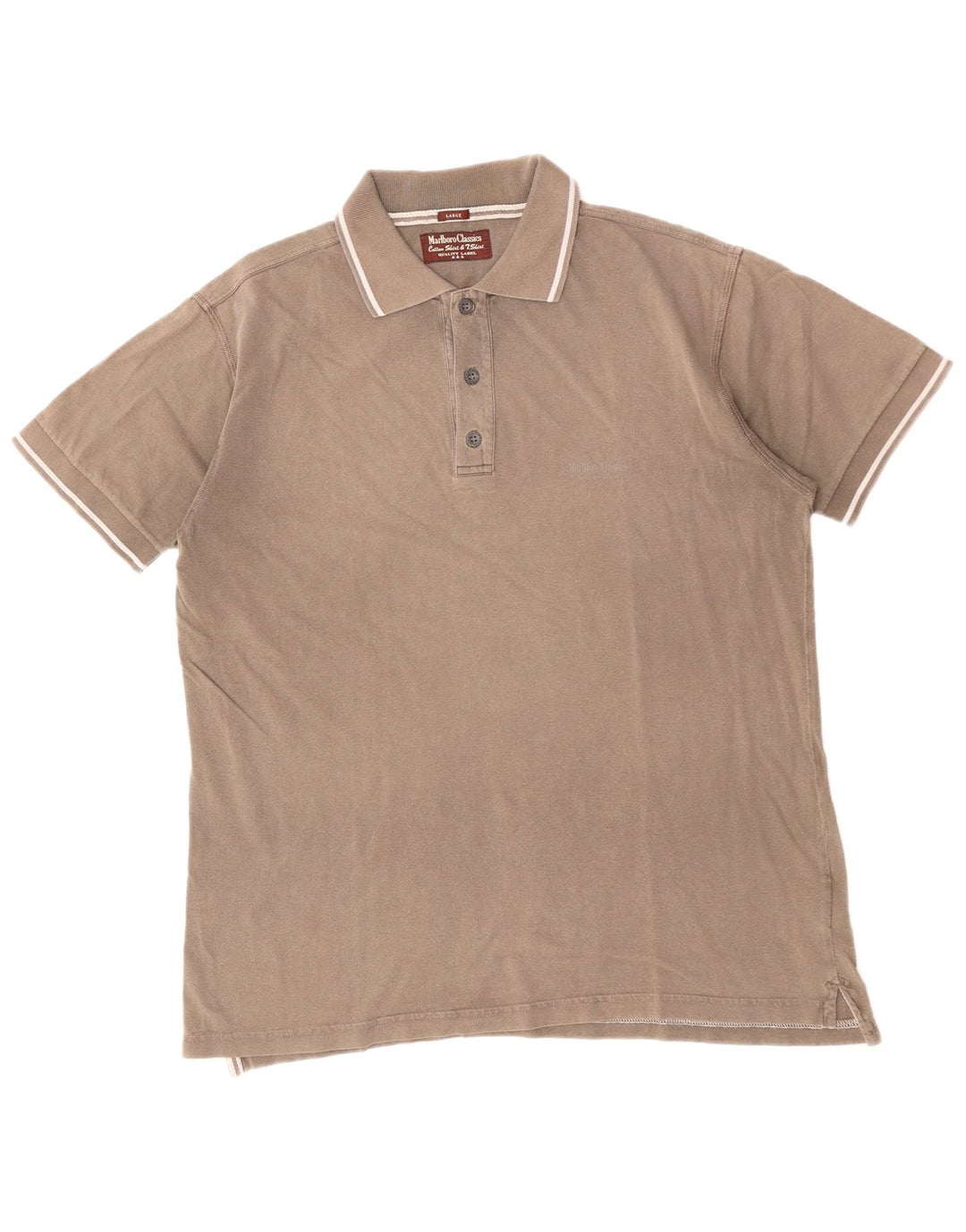 MARLBORO CLASSICS Tricou polo pentru bărbați din bumbac maro mare