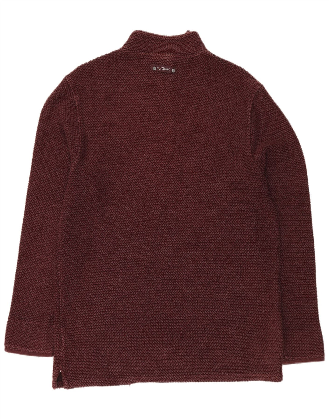 WEIRD FISH Hanorac pentru bărbați cu fermoar și gât Pulover XL bumbac burgundă